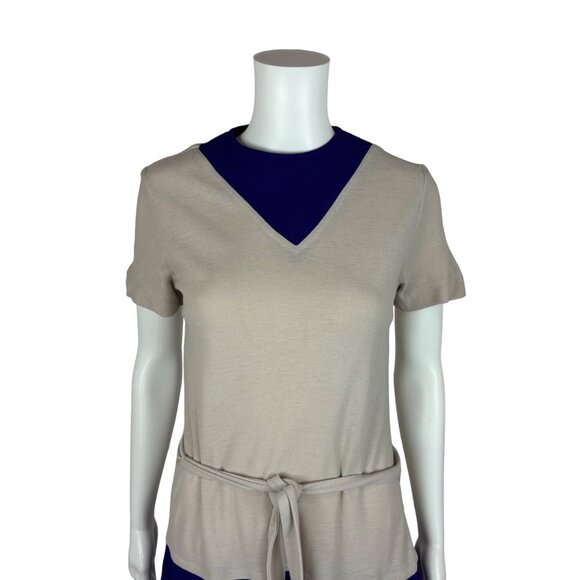 Vintage 70s Mini Dress Women's Extra Small Mod Purple Knit Scooter Shift - Picture 4 of 12